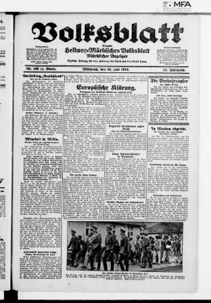 Volksblatt : märkischer Anzeiger : tägliche Zeitung für den Hellweg, die Mark und den Kreis Unna ; [...] ; Ausgabe Hellweg-Märkisches Volksblatt