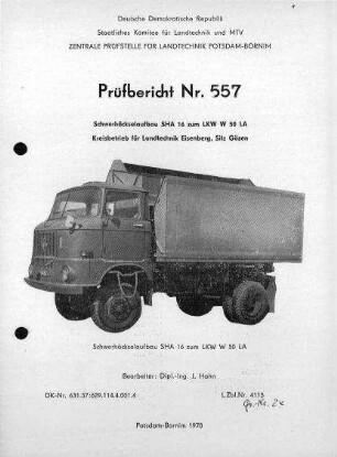 Schwerhäckselaufbau SHA 16 zum LKW W 50 LA