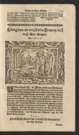 Evangelium am vierzehenden Sonntag nach der H. Drey-Einigkeit. ...