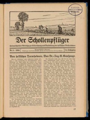 Der Schollenpfüger 14. Jahrgang, Heft 3, 1934