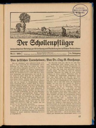 Der Schollenpfüger 14. Jahrgang, Heft 3, 1934
