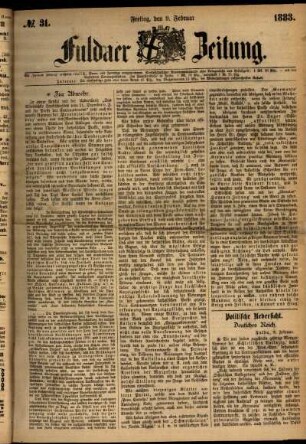 Ausgabe vom Freitag, den 09. Februar 1883.