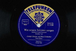 Was unsere Soldaten sangen : Soldatenlieder-Potpourri; zweiter Teil