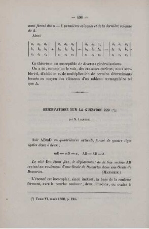 Observations sur la question 229.