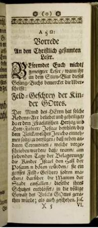 Vorrede An den Christlich gesinnten Leser.