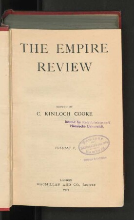 5.1903, Nos. 25-30 (February-July): The Empire review and journal of British trade