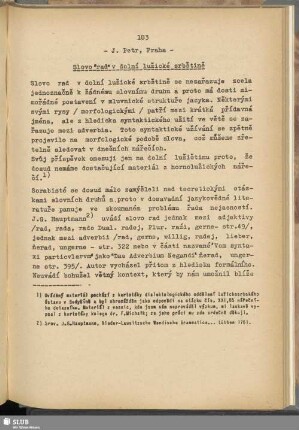 Slovo "rad" v dolní lužické srbštině