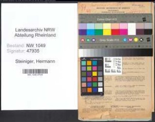 Entnazifizierung Hermann Steiniger , geb. 25.05.1891 (Justizangestellter)