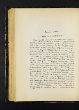 XII. Kapitel. Lacke und Bindemittel.