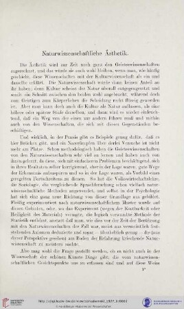 Naturwissenschaftliche Ästhetik