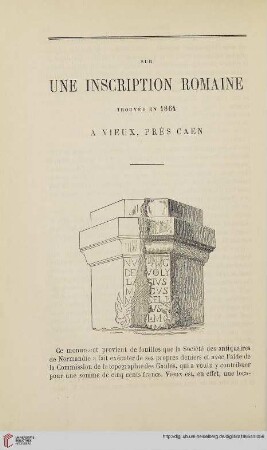 N.S. 12.1865: Sur une inscription romaine trouvée en 1864 à Vieux, près Caen