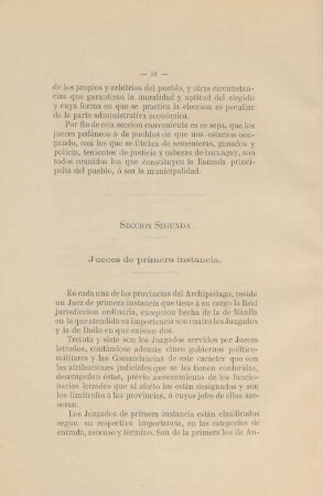 Seccion segunda. Jueces de primera instancia