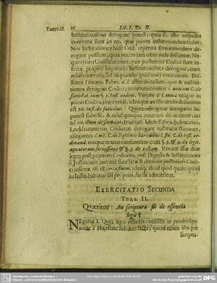 Exercitatio Secunda
