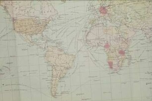 Kartenmaterial für Diavorträge. Reproduktion aus einem Atlas. Amerika, Mitteleuropa und Afrika