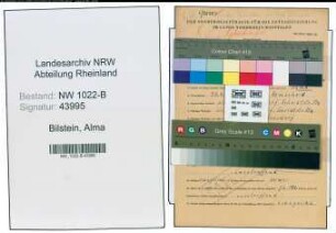 Entnazifizierung Alma Bilstein , geb. 25.04.1902 ()