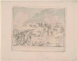 Die Schlacht um Dresden 1813 während der Napoleonischen Kriege, Gefecht österreichischer und französischer Truppen am Hahneberg beim Feldschlösschen