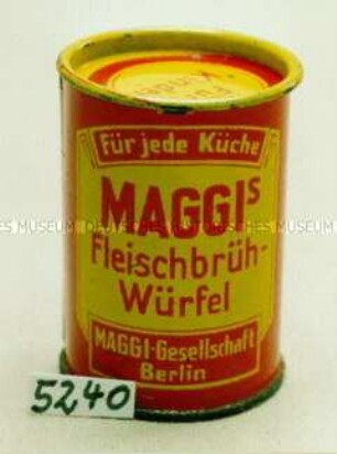 Blechdose für "MAGGIs Fleischbrüh-Würfel MAGGI-Gesellschaft Berlin"