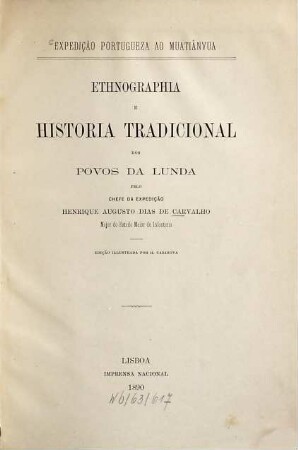 Ethnographia e historia tradicional dos povos da Lunda