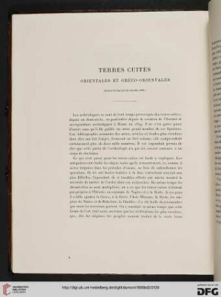 Terres cuites. Orientales et gréco-orientales
