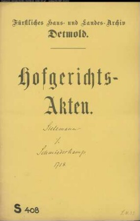 Sielemann, Joh. Kord gegen Joh. Dietrich Schmeeskamp (Schmiedeskamp) - Schuldforderung
