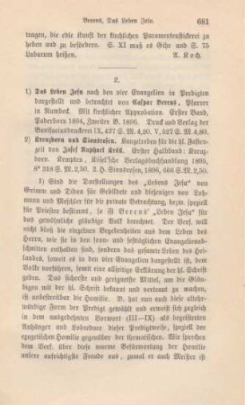 681-684 [Rezension] Berens, Caspar, Das Leben Jesu
