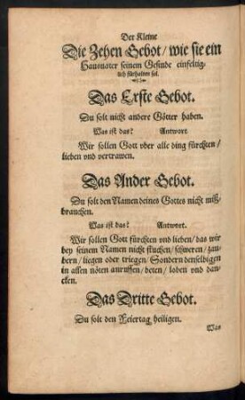 Die Zehen Gebot ...