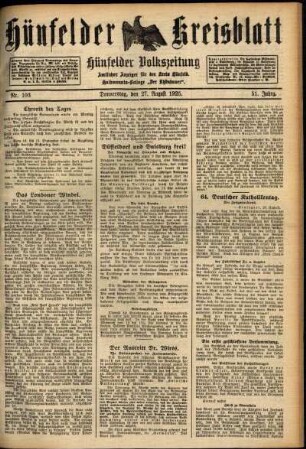 Ausgabe vom Donnerstag, den 27. August 1925.