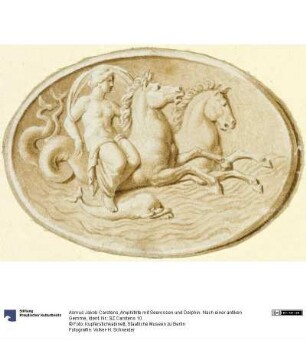 Amphitrite mit Seerossen und Delphin. Nach einer antiken Gemme