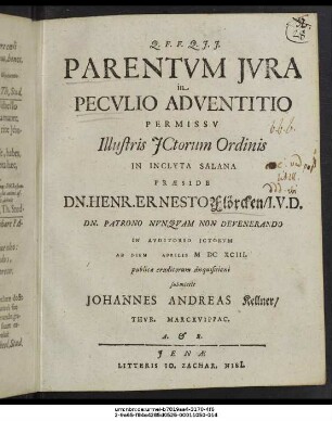 Parentum Iura in Peculio Adventitio