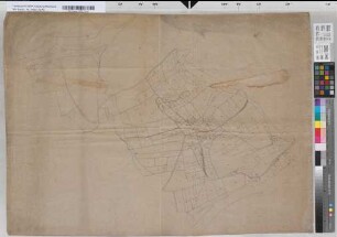 [Gemeinde Byfang, Bürgermeisterei Werden. Einteilung in Parzellen, die Parzellen durchgezählt].