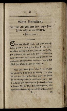 Vierte Betrachtung. - Sechste Betrachtung.