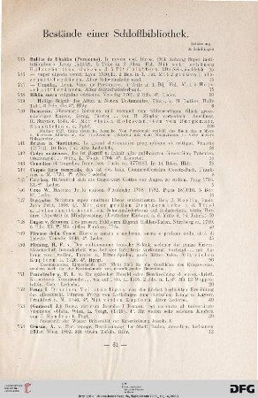 Bestände einer Schloßbibliothek (Nr. 735-812)