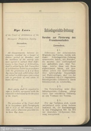 Schiedsgerichts-Ordnung – Bye Laws