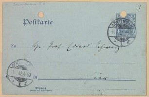 Eduard Schwartz (1858-1940), Nachlass: Briefe von Julius Wellhausen an Eduard Schwartz - BSB Schwartziana II.A. Wellhausen, Julius