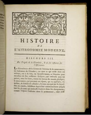 Discours III. Des Progrès de la Géométrie, & de son influence sur l'Astronomie.