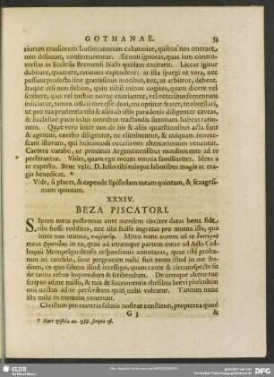 XXXIV. Beza. Piscatori