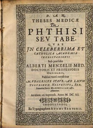 Theses med. de phthisi s. tabe