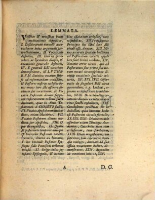 Diss. de vocatione divina ad ministerium ecclesiasticum