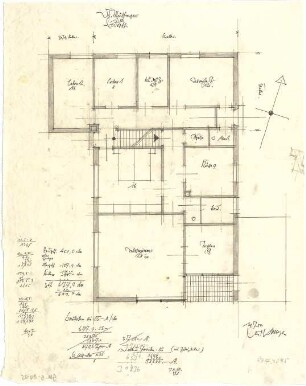 Gsaenger, Gustav; Lenggries (Bayern); Landhaus Dr. Mulfinger, Landhaus Joedicke - Landhaus Mulfinger (Grundriss EG)