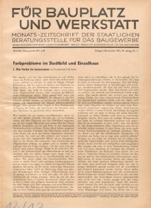 Farbprobleme im Stadtbild und Einzelhaus. 2. Farbe im Innenraum