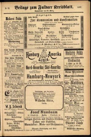 Zweite Ausgabe vom Samstag, den 27. März 1897.
