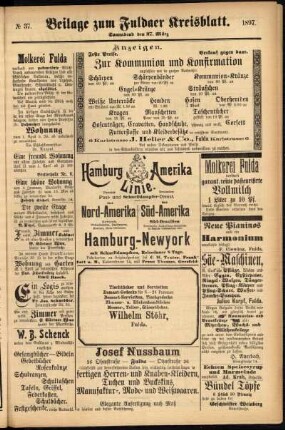 Zweite Ausgabe vom Samstag, den 27. März 1897.