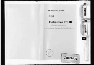 Geheimer Rat - Minister-Verantwortung: Finanzminister Graf von Mandelsloh