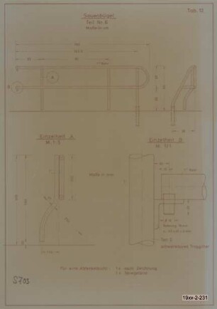 Sauenbügel für eine Abferkelbucht (Tab. 12)