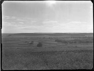 Mühlacker, Bahnstromleitung, Panorama an der Straße zum Katharinentaler Hof vor der Aufstellung von Masten für Elektrifizierung