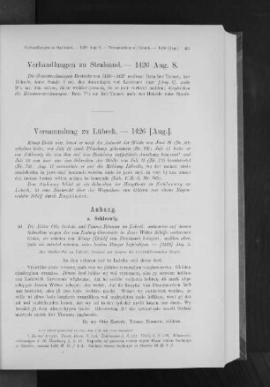 Versammlung zu Lübeck. - 1426 [Aug.].