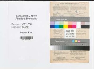 Entnazifizierung Karl Meyer, geb. 17.01.1897 (Vermessungstechniker)