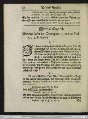 Drittes Capitel. Wie das Laster der Corruption, an dem Richter, zu bestraffen?