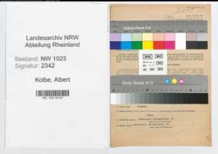 Entnazifizierung Albert Kolbe , geb. 08.01.1882 (Zollsekretaer)
