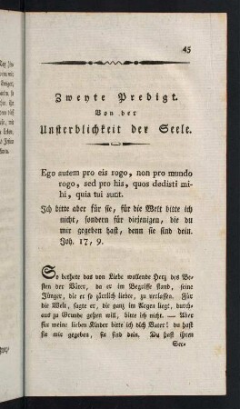 45-69, Zwyte Predigt. Von der Unsterblichkeit der Seele.